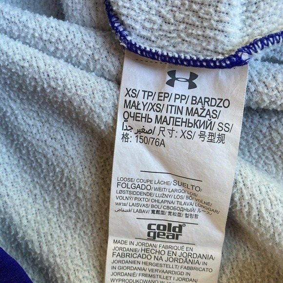 Under Armour Hoodie Sz XS Royal Blue Hooded Sweatshirt Thumbholes Workout Womens - Picture 4 of 8